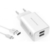 Сетевое зарядное Atomic U400 microUSB (белый)